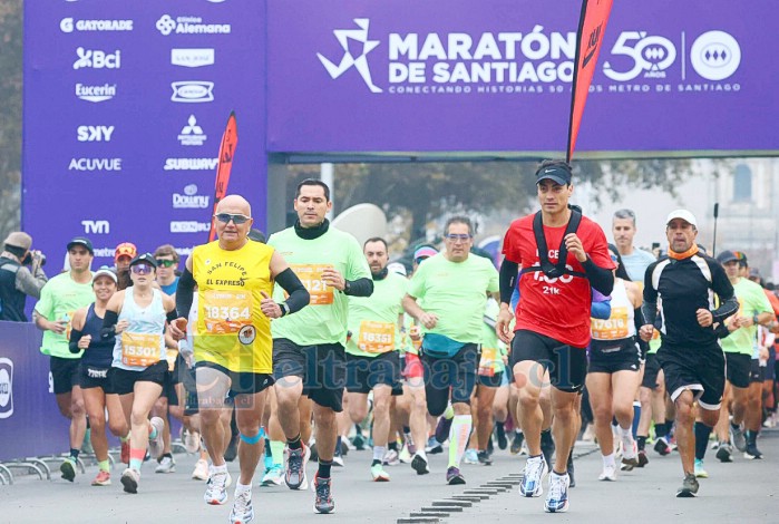 El atleta máster sanfelipeño al momento de la largada en la reciente maratón capitalina.
