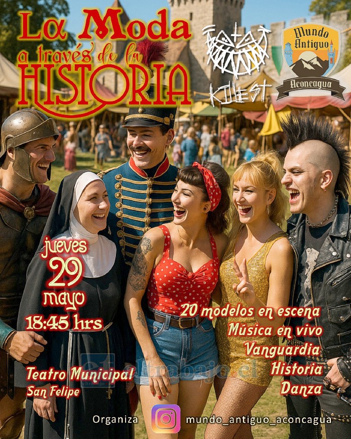 Este jueves 29 de mayo se llevará a cabo por primera vez ‘La Moda a través de la Historia’, actividad organizada por la agrupación cultural Mundo Antiguo Aconcagua.