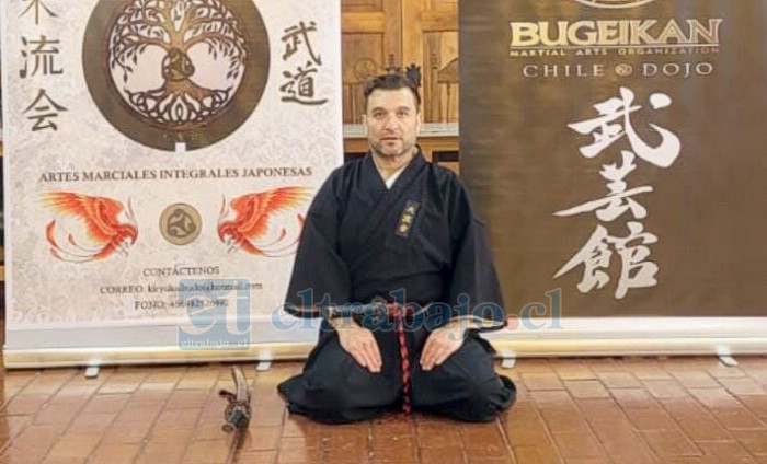 Shihan Luciano Vera Escudero, director de la Escuela Ki Ryu Kai Bugeikan, Los Andes. 