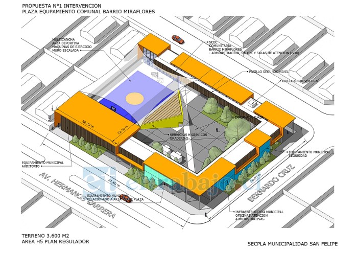 Este es el plano del proyecto para Barrio Miraflores.