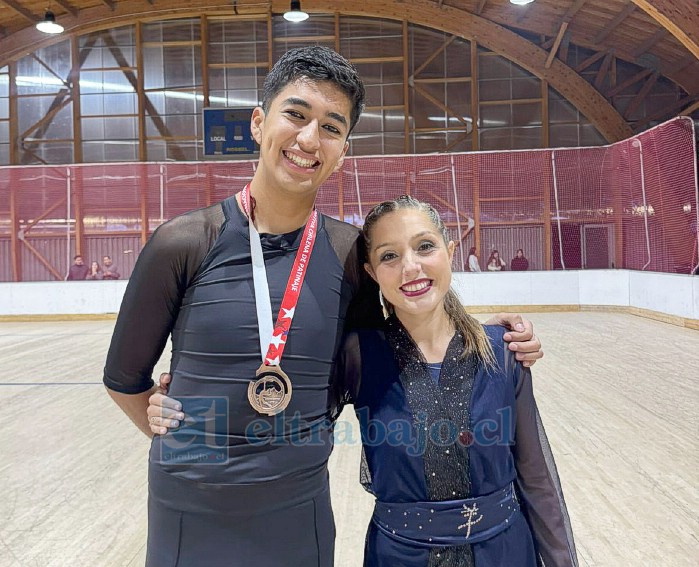 Claudio Barraza y Camila Soto, su entrenadora de danza.