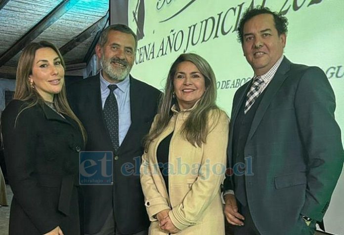 Los cuatro integrantes de la directiva del Colegio de Abogados de Aconcagua.