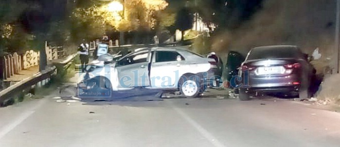 Dos fallecidos tras violento choque en Los Andes.  
