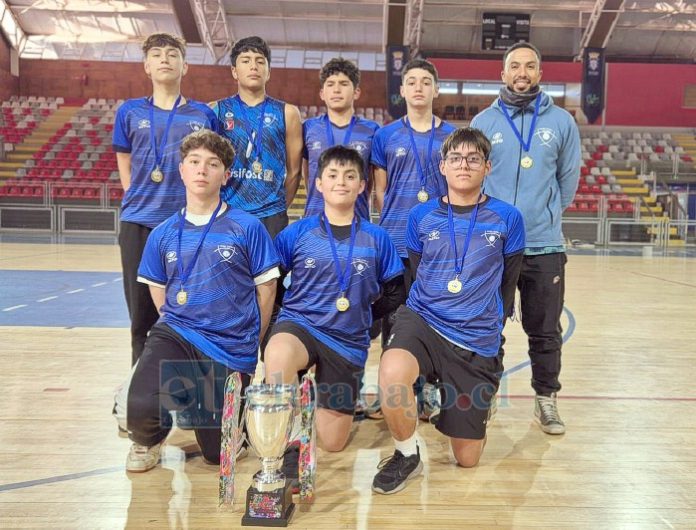 Acá el equipo con la copa, que los hace acreedores como campeones de la tercera fecha Sub 14.