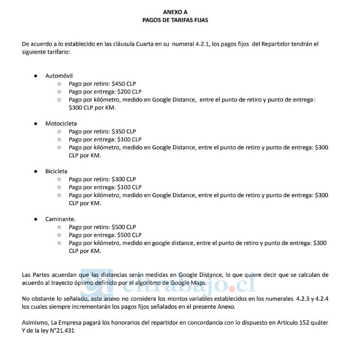 Estas son las tarifas que le pagan a los repartidores según el tipo de vehículos.