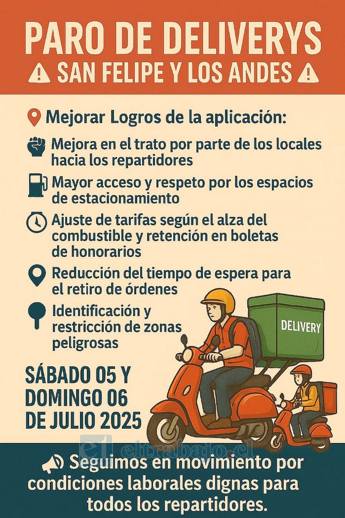 El afiche con los motivos de la paralización y la fecha de los dos días.