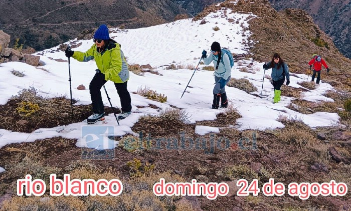 El domingo 24 de agosto está programado un trekking al Cerro Refugio, en Río Blanco.