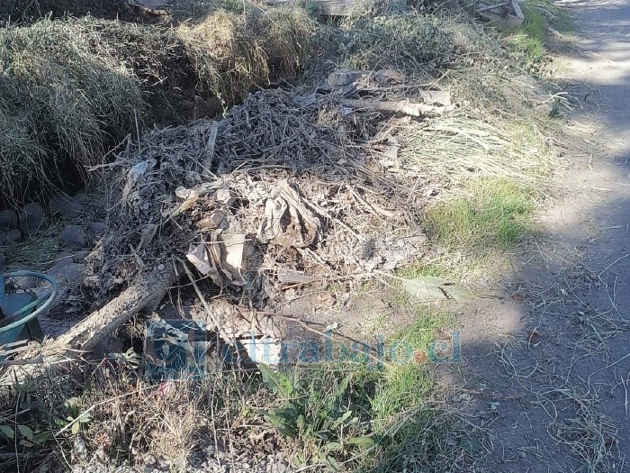 En la imagen se aprecian desechos a orillas del canal después de haberlo limpiado.