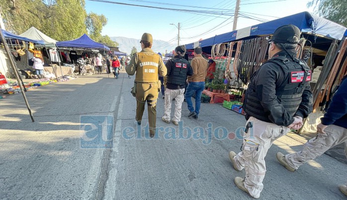 Carabineros y fiscalizadores municipales fiscalizaron la feria de Diego de Almagro.
