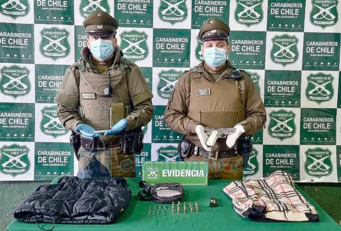Estas son las armas incautadas por Carabineros por este asesinato. 