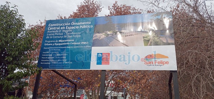 Acá los datos en el cartel de obra.