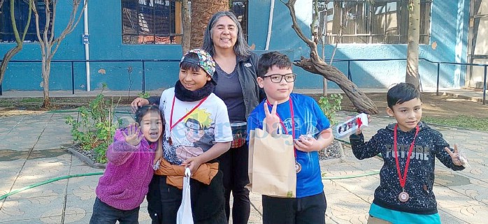 Niños triunfadores durante la jornada.