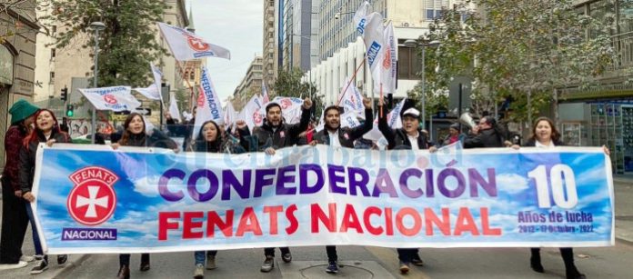 Integrantes de Fenats Nacional durante una de las manifestaciones realizadas para exigir lineamientos y gestión a las autoridades.