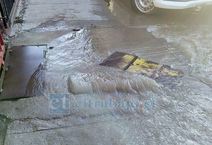 El agua a nada de ingresar a un domicilio.