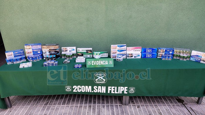 Más de 500 cajetillas de cigarros de contrabando incautó Carabineros. 