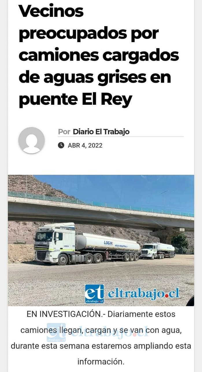 Nota de Diario El Trabajo de abril de 2022.