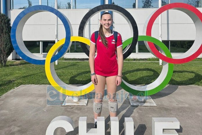 Camila Trujillo, joven aconcagüina seleccionada en el equipo sub17 de la selección chilena de voleibol.
