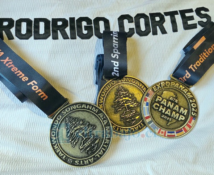Parte de los premios y medallas obtenidos por la delegación sanfelipeña en el certamen internacional.