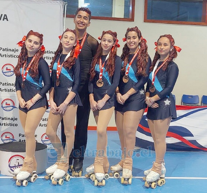 El grupo de patinadores se presentó en la categoría Show Grupal.