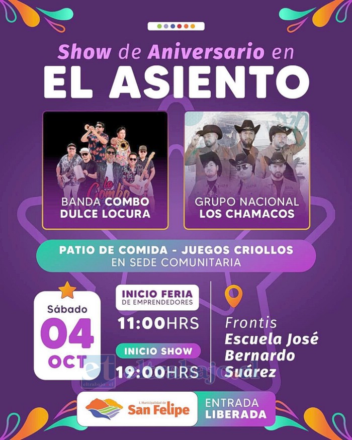 Localidad de El Asiento celebrará su aniversario 261º. 