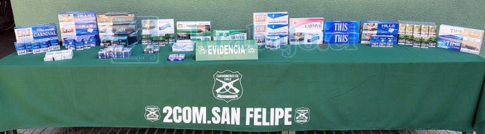 Nuevamente incautan cigarrillos de contrabando en fiscalización en la feria de Diego de Almagro (Imagen de archivo). 