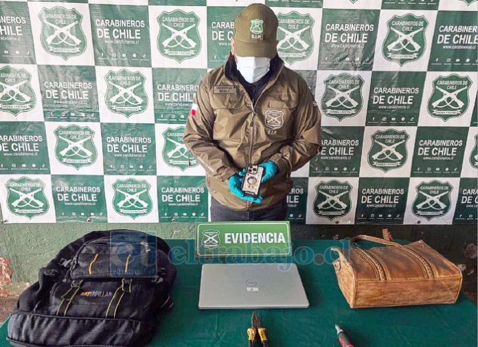 Carabineros recuperó las especies que intentaba robar este delincuente.