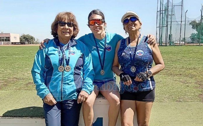 Tres de las atletas aconcagüinas que competirán en el Sudamericano Máster de Santiago.