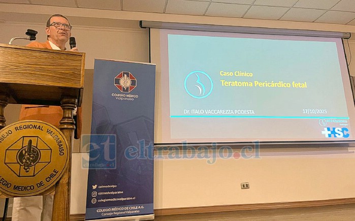 Médico Ítalo Vacarezza en la presentación del caso local.