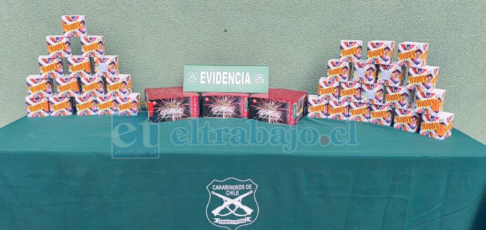 Estos son los fuegos artificiales incautados.