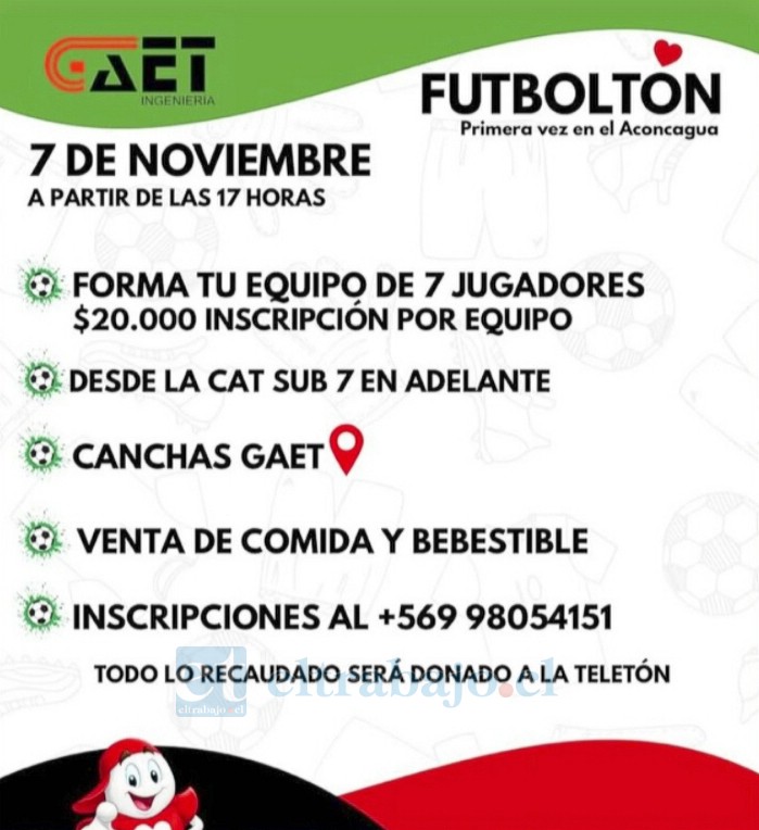Hoy viernes se realiza la primera versión de la Futboltón.