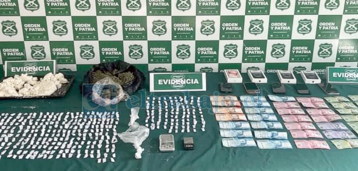Evidencia de lo incautado en el operativo en la Villa 250 Años.