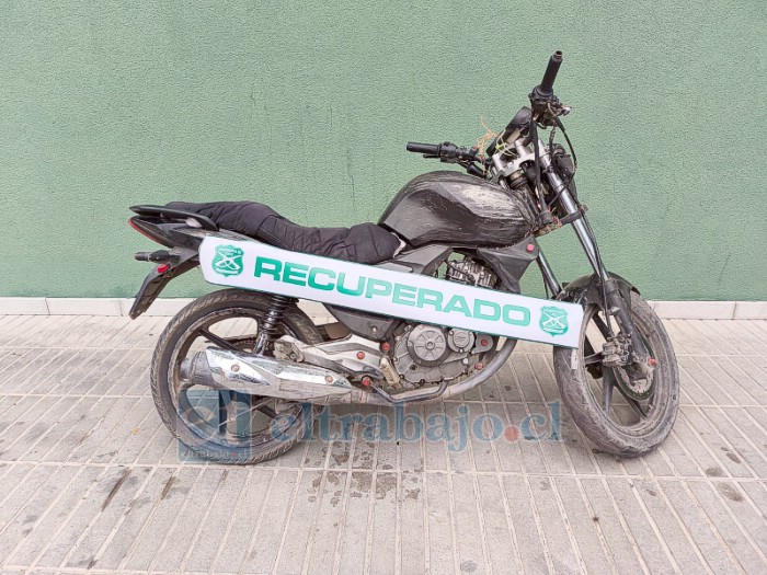 Esta es la motocicleta robada que conducía este malviviente. 