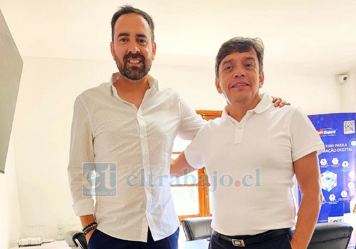 Diego Sepúlveda junto a su socio Felipe Zamora, con quien lidera la agencia Veloxitty Sports Management y concretan fichajes en distintos continentes.