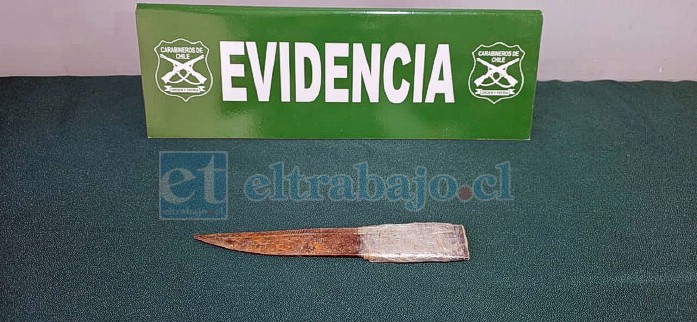 Esta es el arma blanca que portaba este malviviente. 