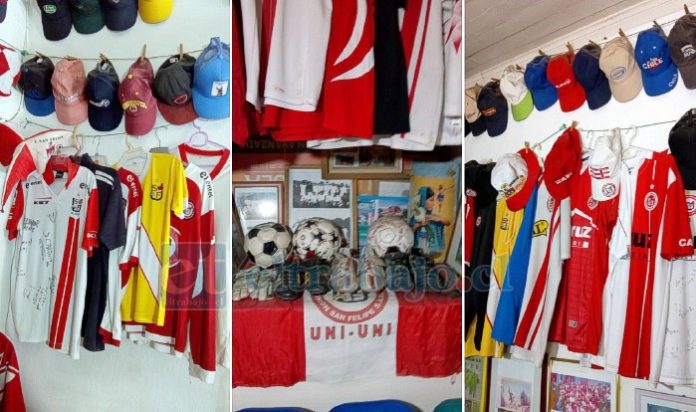 ‘Vitoko’ vende su colección de camisetas de Unión San Felipe, además de algunas otras reliquias vinculadas al club.