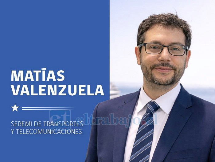 Matías Valenzuela es el Seremi de Transportes y Telecomunicaciones.