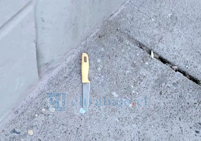 Este era el cuchillo que portaba el malviviente. 