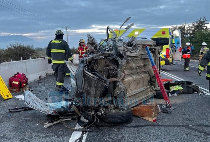 Accidente en la ruta 60CH dejó una víctima fatal (Imagen: Primera Compañía Bomba Andes).