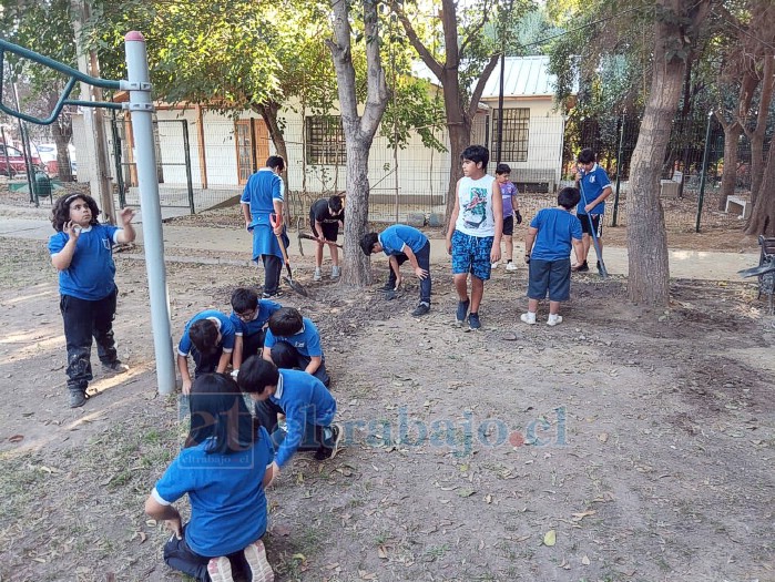 La comunidad educativa llevó a cabo una jornada de aseo y recuperación de áreas verdes en el sector.