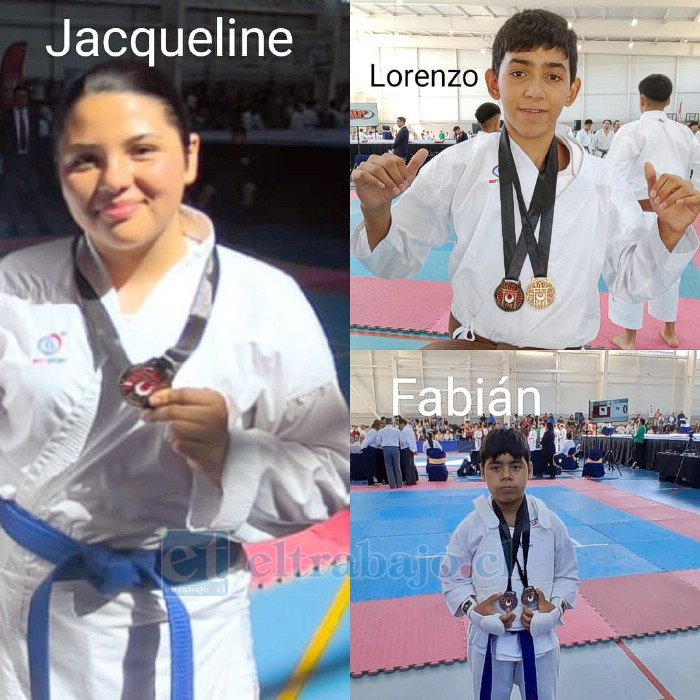 Lorenzo Lobos, Jacqueline Rojas y Fabián Miranda, destacados exponentes de Jiyukan Llay Llay, sumaron importantes podios en el Nacional JKA Kaishi.