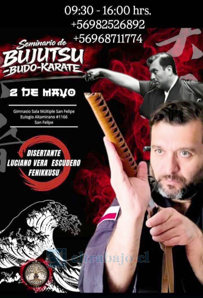 El seminario de Bujutsu, Budo y Karate se realizará el próximo 2 de mayo en San Felipe y estará abierto a toda la comunidad.