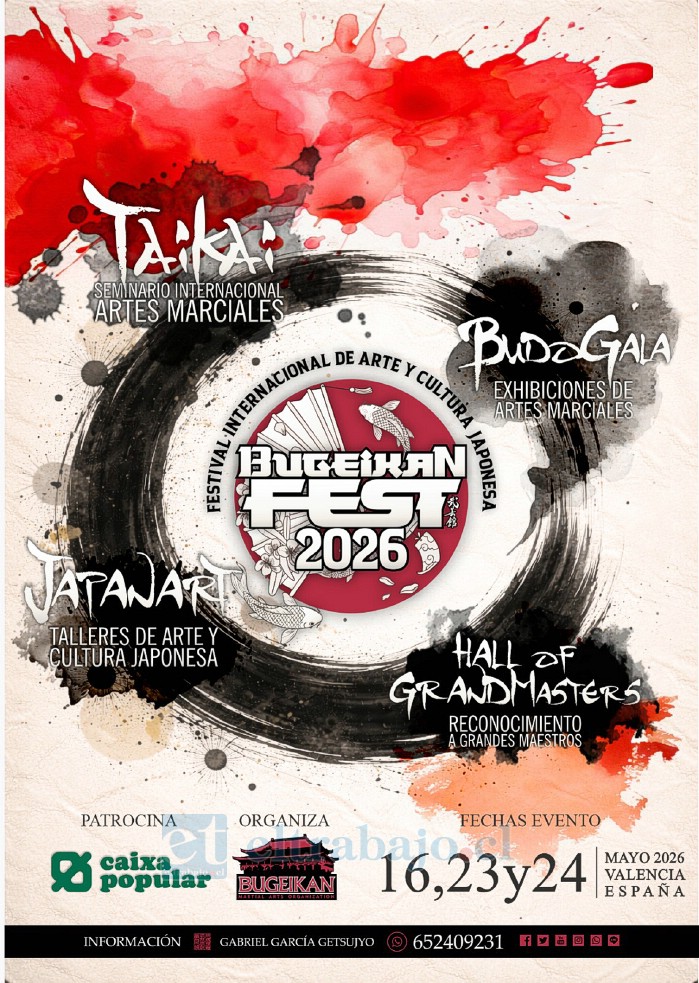 El maestro será el único representante chileno en el Bugeikan Fest Valencia 2026, encuentro internacional que se desarrollará en España.