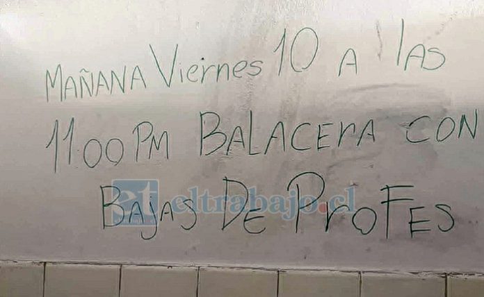 Escrito similar en el Colegio Vedruna de San Felipe.