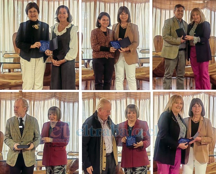 Algunos de los socios y académicos que fueron reconocidos durante la ceremonia.