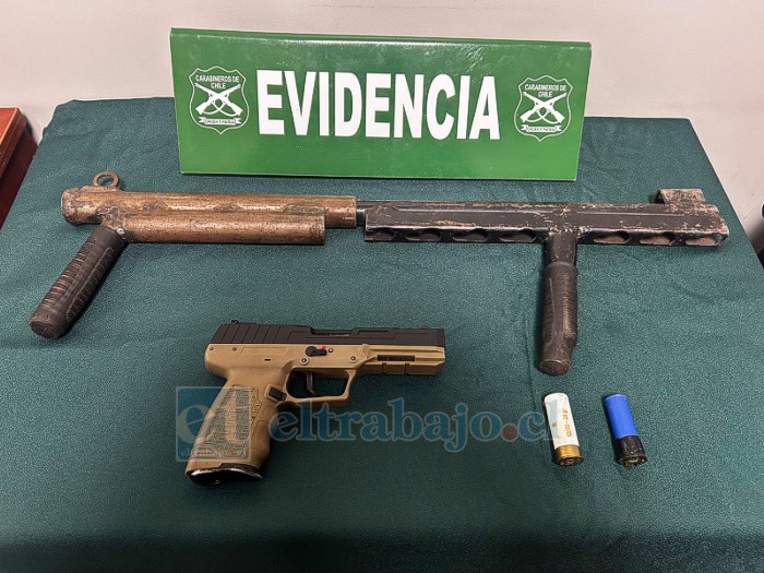 Armamento y municiones halladas durante el procedimiento, incluyendo un arma de fabricación artesanal, una pistola de aire comprimido y cartuchos de distintos calibres, lo que derivó en la detención del sujeto.