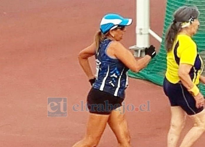 La deportista aconcagüina en plena tarea en el Zonal Centro.