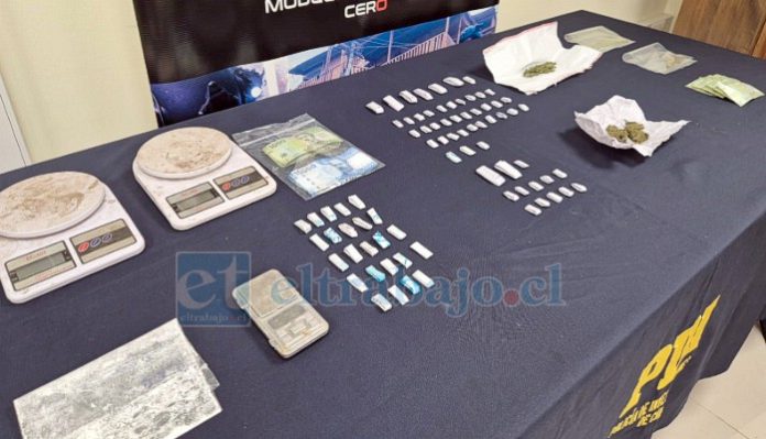 Drogas, dinero y otros elementos tecnológicos fueron incautados por la PDI.