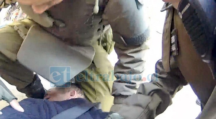 Carabineros debió actuar para detener al agresor. 