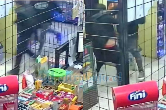 Imágenes proporcionadas por el dueño del local comercial, donde se observa a los dos jóvenes involucrados el día de la agresión.