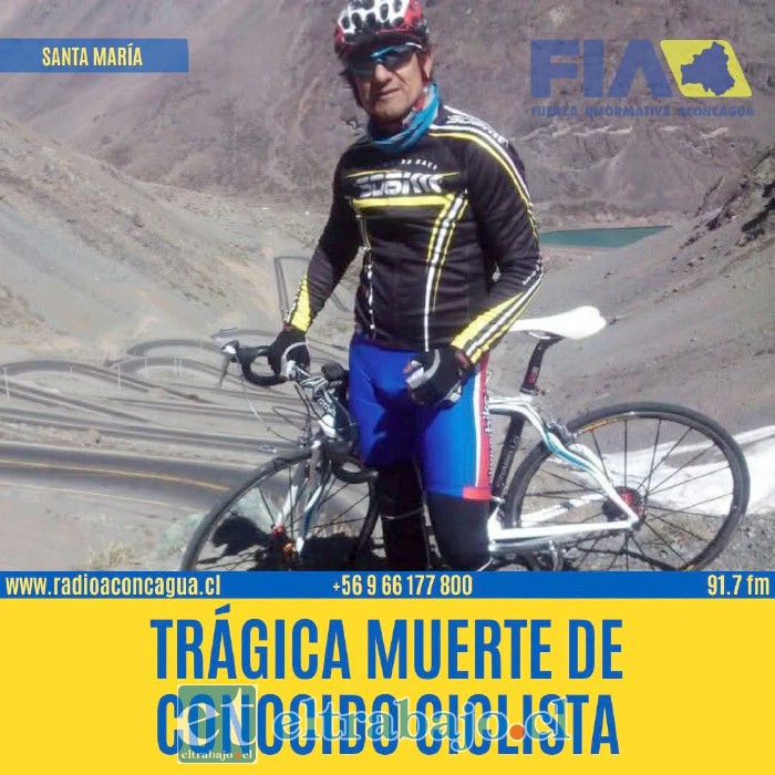 Conocido ciclista falleció en accidente de tránsito (Imagen de Radio Aconcagua).